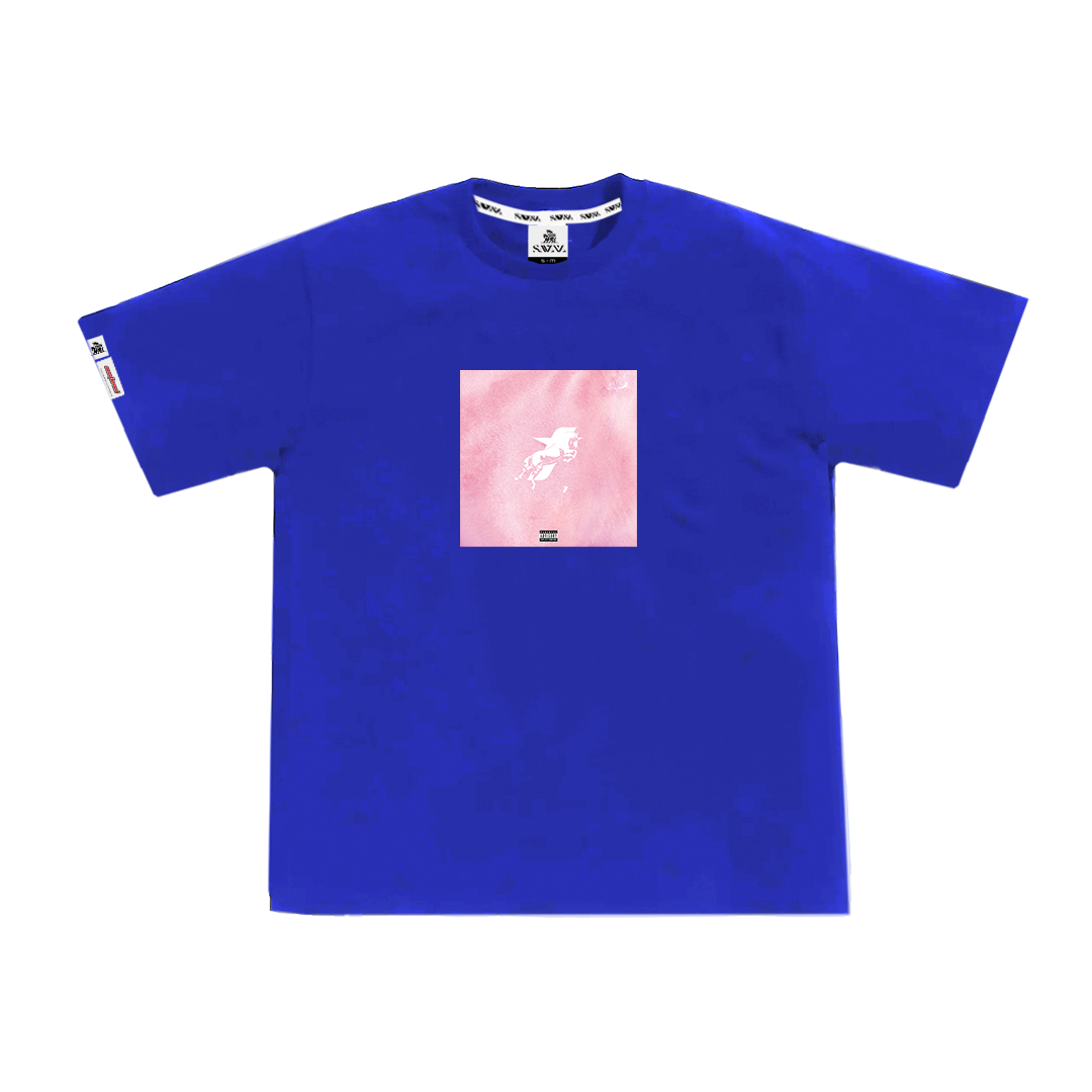 SAVANA TAYCANv1 MAVI BOXY TSHIRT ALBUM KAPAK BASKILI NXTLVL