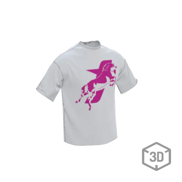 SAVANA® TAYCANv1 BEYAZ BOXY TSHIRT - PEMBE LOGOLU