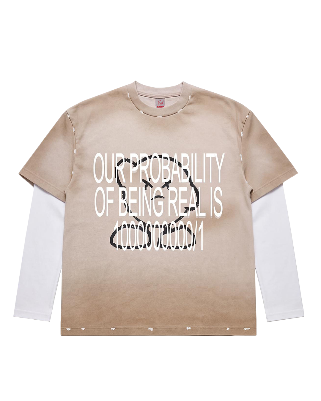 NL3000 - OUR PROBABILITY OF BEING REAL IS 1000000000-1 CREAM LONG SLEEVE