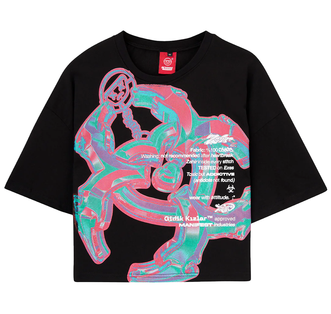 ZEHIR - CHARM CROP TEE BLACK [NL3000 PACK]