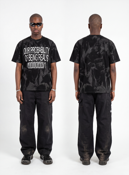 NL3000 - OUR PROBABILITY OF BEING REAL IS 1000000000-1 BLACK TSHIRT